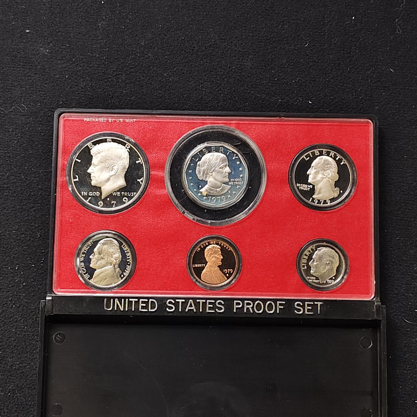 【全场包邮】纯粹捡漏拍479场（免费代拍第16场） 美国1979年官方封装精制套币-苏珊版1元（仅发行1979-1981年）