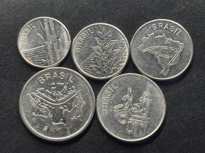 邮泉阁限时拍卖第三十六场 美洲硬币专场（硬币在国外。请付邮费6元。） - 巴西1980-1985年5枚