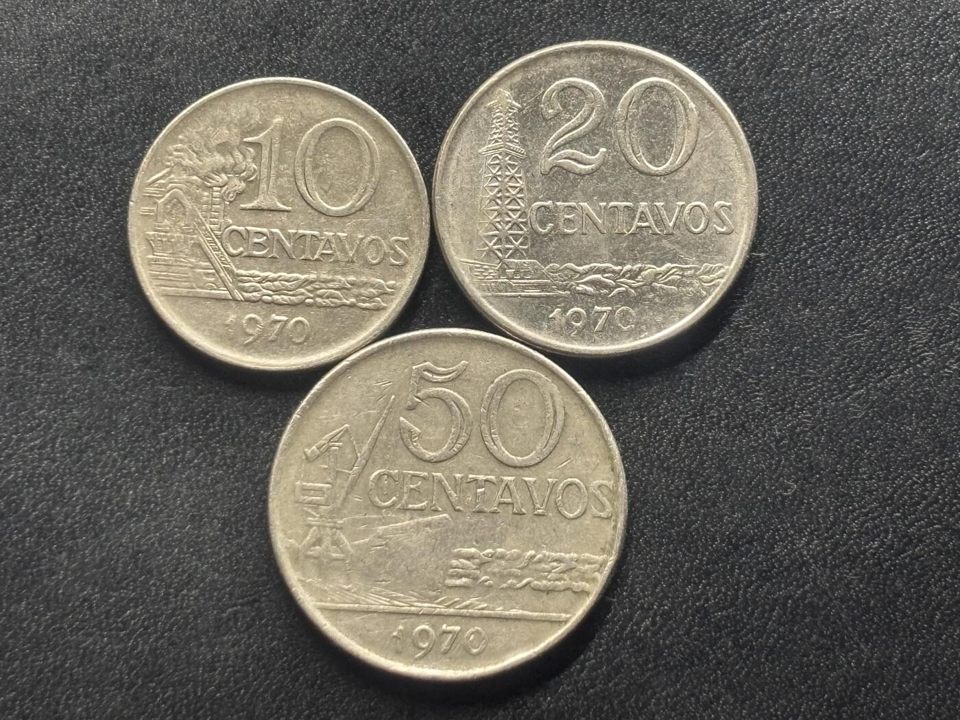 邮泉阁限时拍卖第三十六场 美洲硬币专场（硬币在国外。请付邮费6元。） 巴西1970年3枚