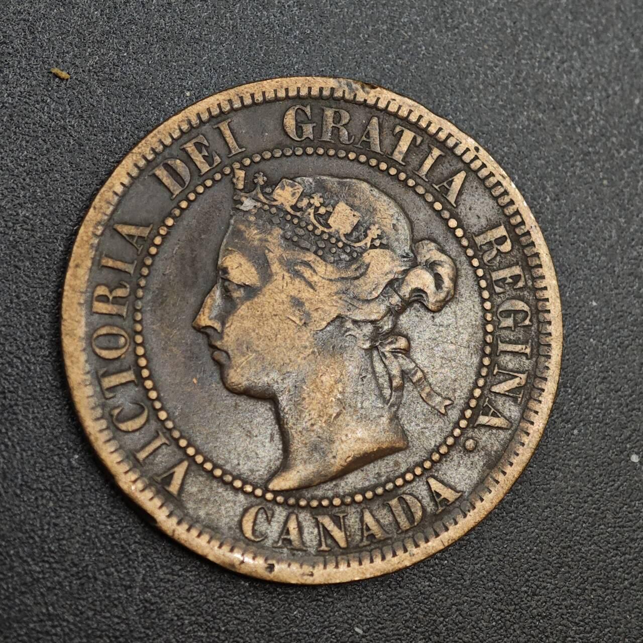 【淘币小摊】实时拍第八百零二拍   散币场   满百包邮可预留二周 每周一统一发货   加拿大1884年维多利亚一分铜币