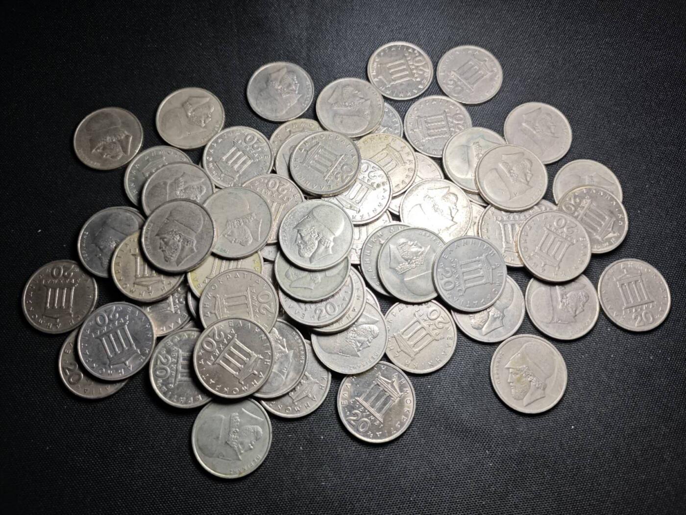 KK钱币收藏小铺 （套币 好品/批量散币 银币）专场  2月预留时间 周末发货  希腊20德拉克马一组71枚