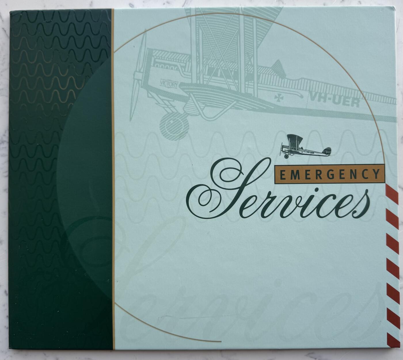 2025第25场（总第225期）：精品测试钞、纪念钞、塑料钞、连体钞综合场 黑字版/ES97冠 澳大利亚“皇家紧急救援服务”20澳元特殊加盖塑料纪念钞册装UNC（第2427号）