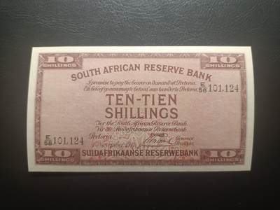 2025十一月第五期，总第203期 - 南非1941年10先令AUNC英文在前版本，少见南非镑辅币券品种