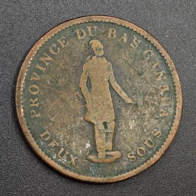 【淘币小摊】实时拍第八百零二拍   散币场   满百包邮可预留二周 每周一统一发货   - 下加拿大省1837年一便士铜币代币