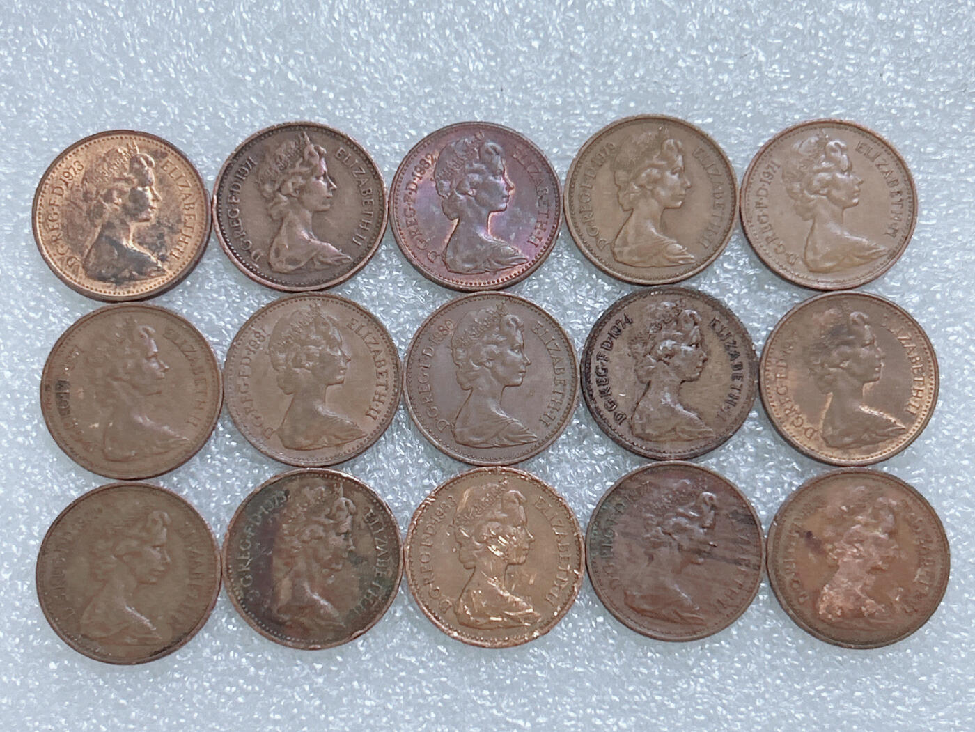 第一海外回流一元起拍收藏 散集专场  第270期 英国1便士硬币 15枚 花冠女王版