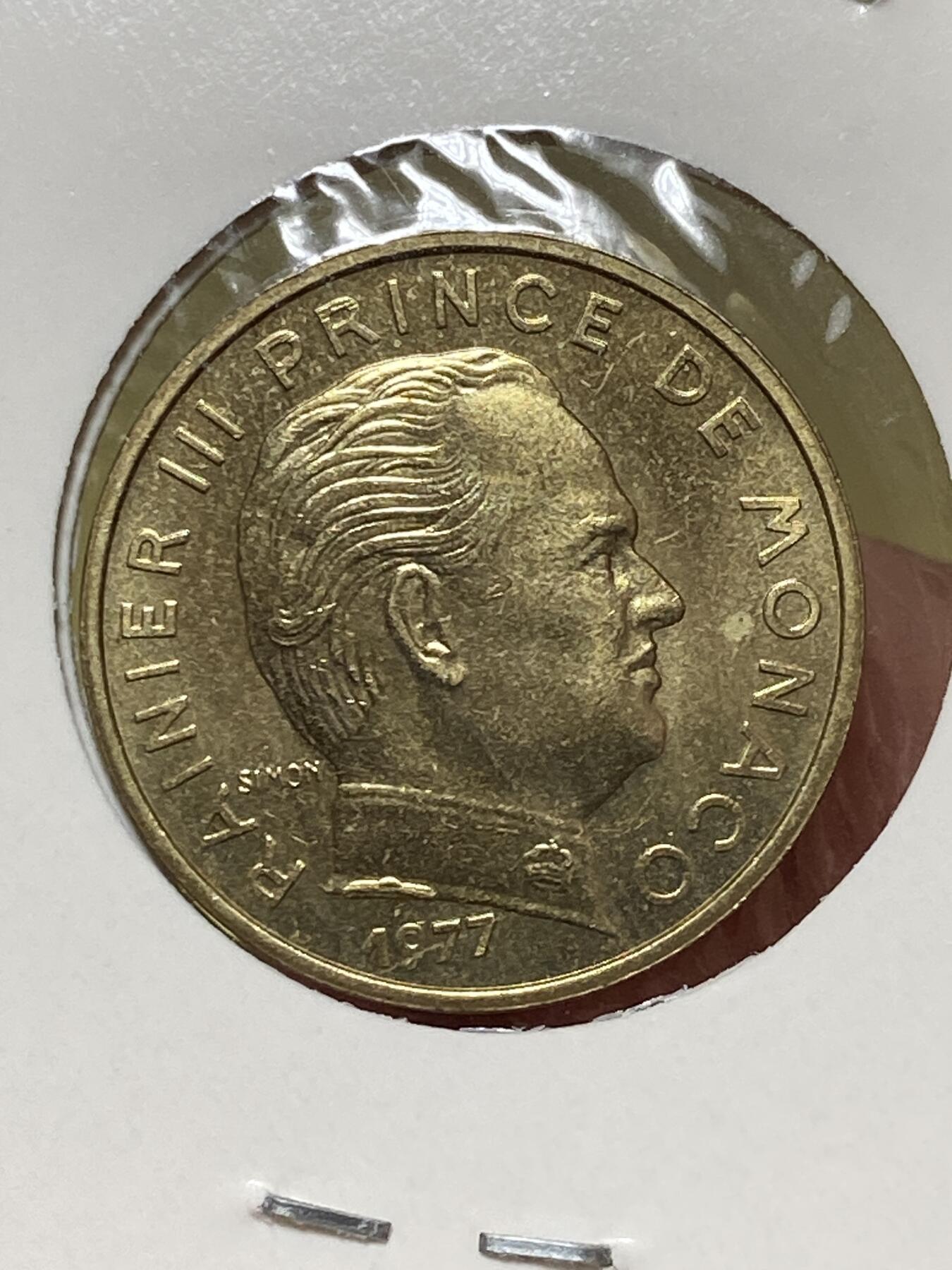 2025年第一百三十一场(总第一百五十七场）外国好品纸夹散币场(免佣金) 好品–摩纳哥🇲🇨1977年10分(海豚标)