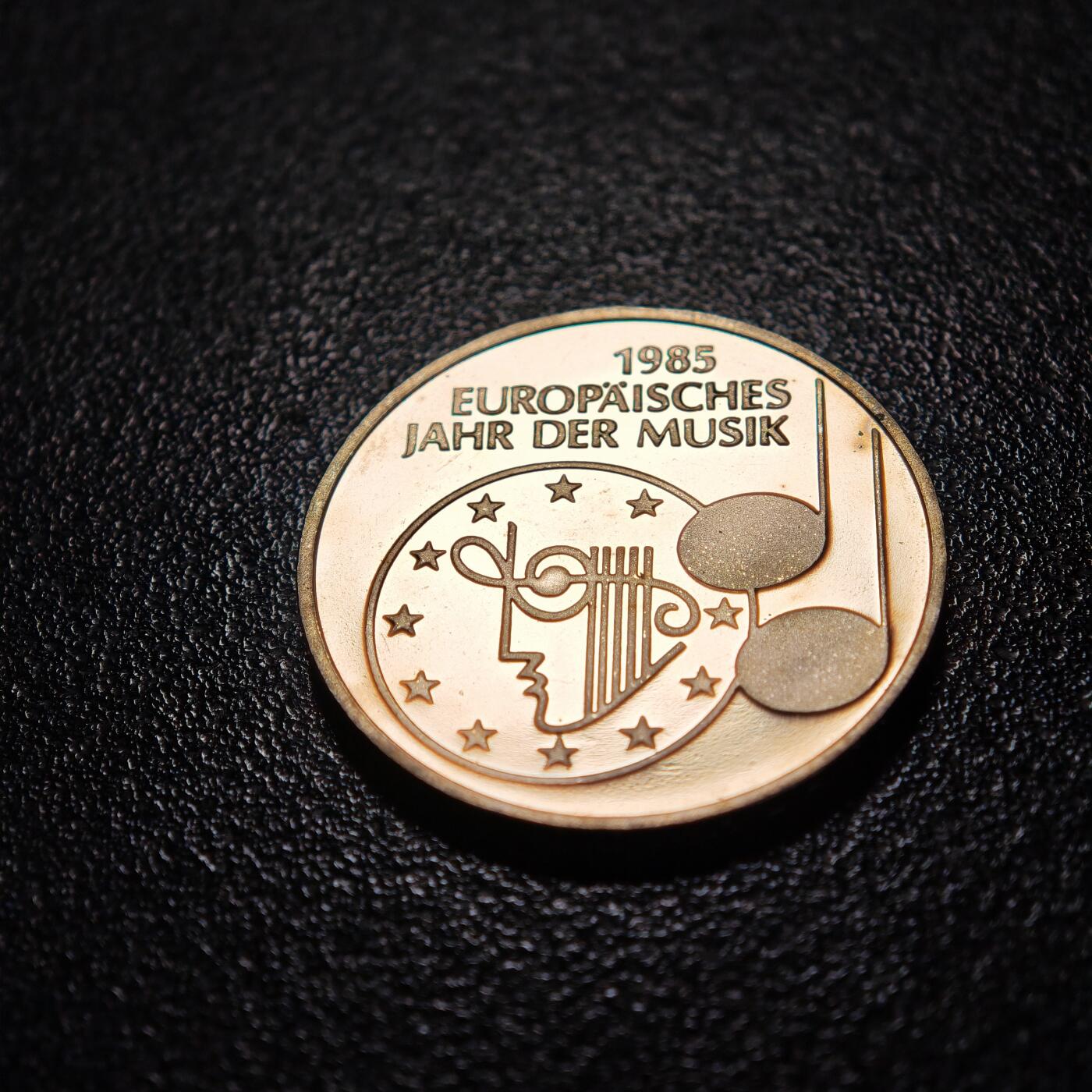【德藏】世界币章拍卖第154期（拍品征集中~欢迎藏友联系） 1985年 德国欧洲音乐年5马克纪念镍币 直径约：29mm；重约：10g