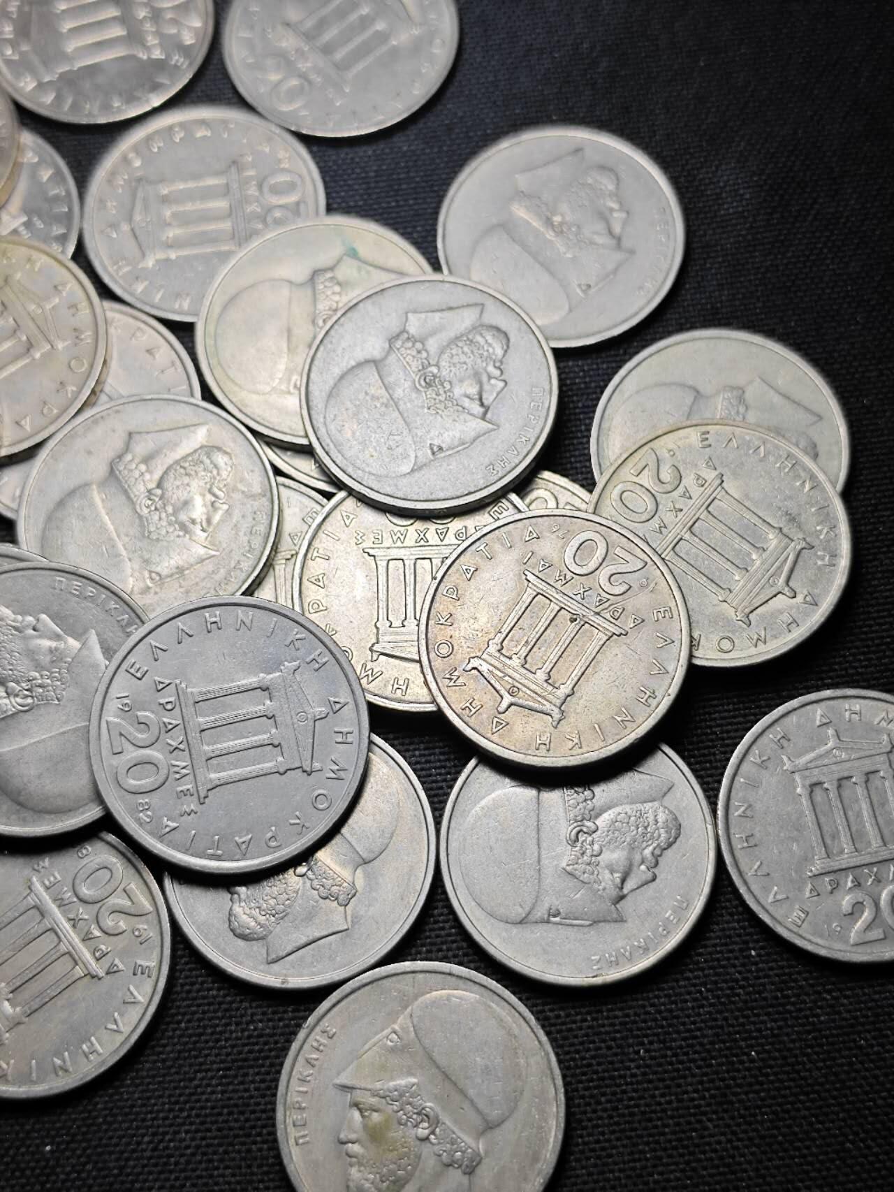 KK钱币收藏小铺 （套币 好品/批量散币 银币）专场  2月预留时间 周末发货  希腊20德拉克马一组71枚