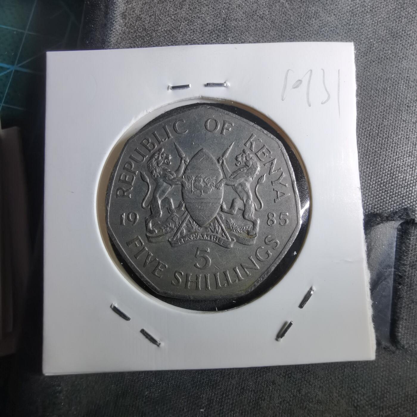 沼泽如烟--第910场 肯尼亚1985年5先令