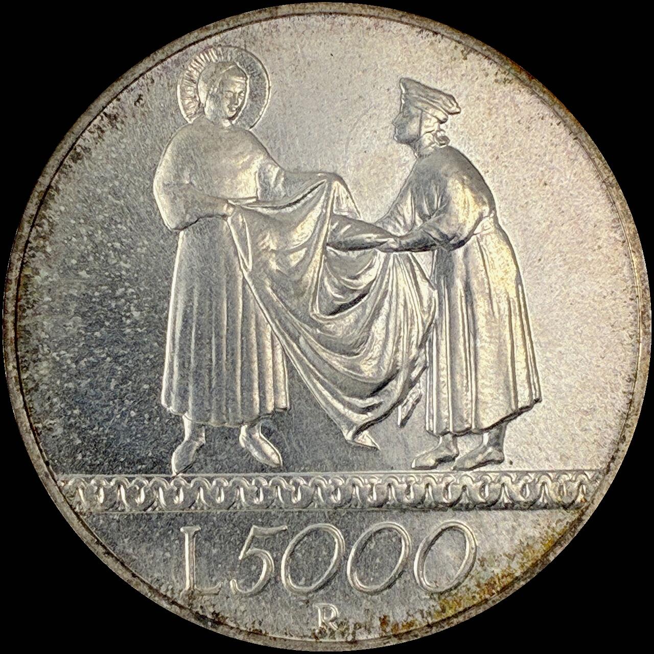 【雨安】【直播拍卖】【世界币章115期-裸币】2025-11-21 周五 19:30 保真 [裸币各国] Italy 意大利 5000里拉 1999年