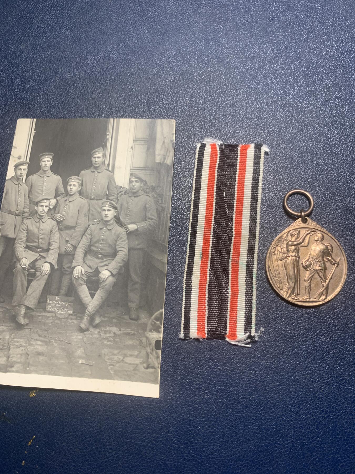 11月23日一战德章小拍场 魏玛一战老兵参战奖章，带一张老相片