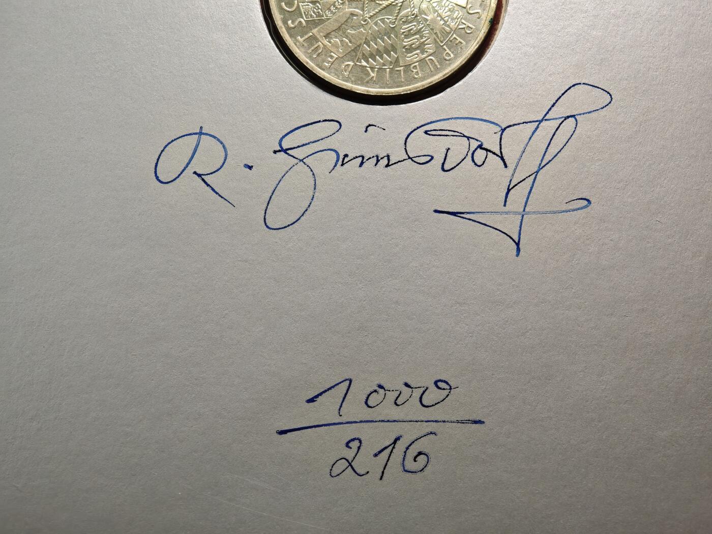 【德藏】世界币章拍卖第154期（拍品征集中~欢迎藏友联系） 1989年 德意志联邦成立40周年钱币铸造档案样币纪念册 带设计师亲笔签名