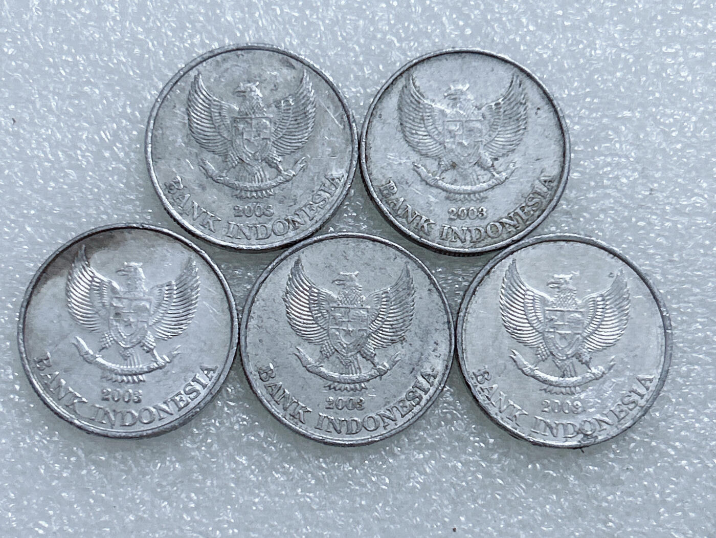 第一海外回流一元起拍收藏 散集专场  第270期 印度尼西亚500卢比铝币 5枚
