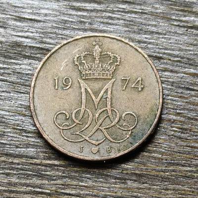 【铜匠收藏】★第132场★散币场，无佣金，30包邮。不满30元，支付5元运费。《接受代拍 代送NGC评级》 - 丹麦1974年 5欧尔