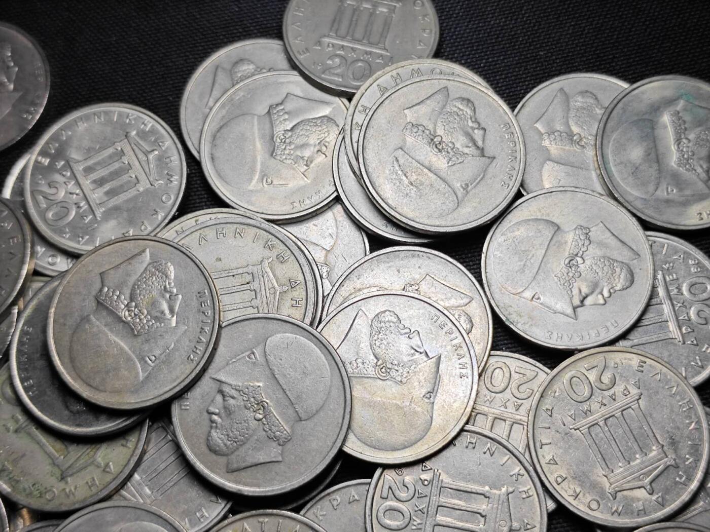 KK钱币收藏小铺 （套币 好品/批量散币 银币）专场  2月预留时间 周末发货  希腊20德拉克马一组71枚