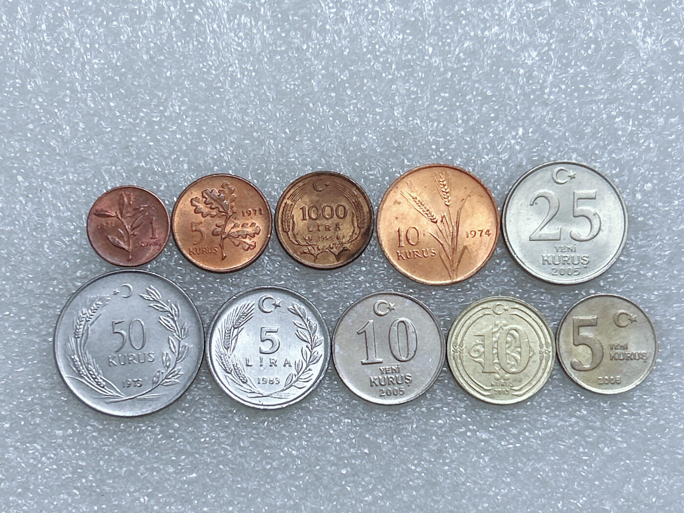 第一海外回流一元起拍收藏 散集专场  第270期 土耳其不同面值硬币 10枚 原光好品