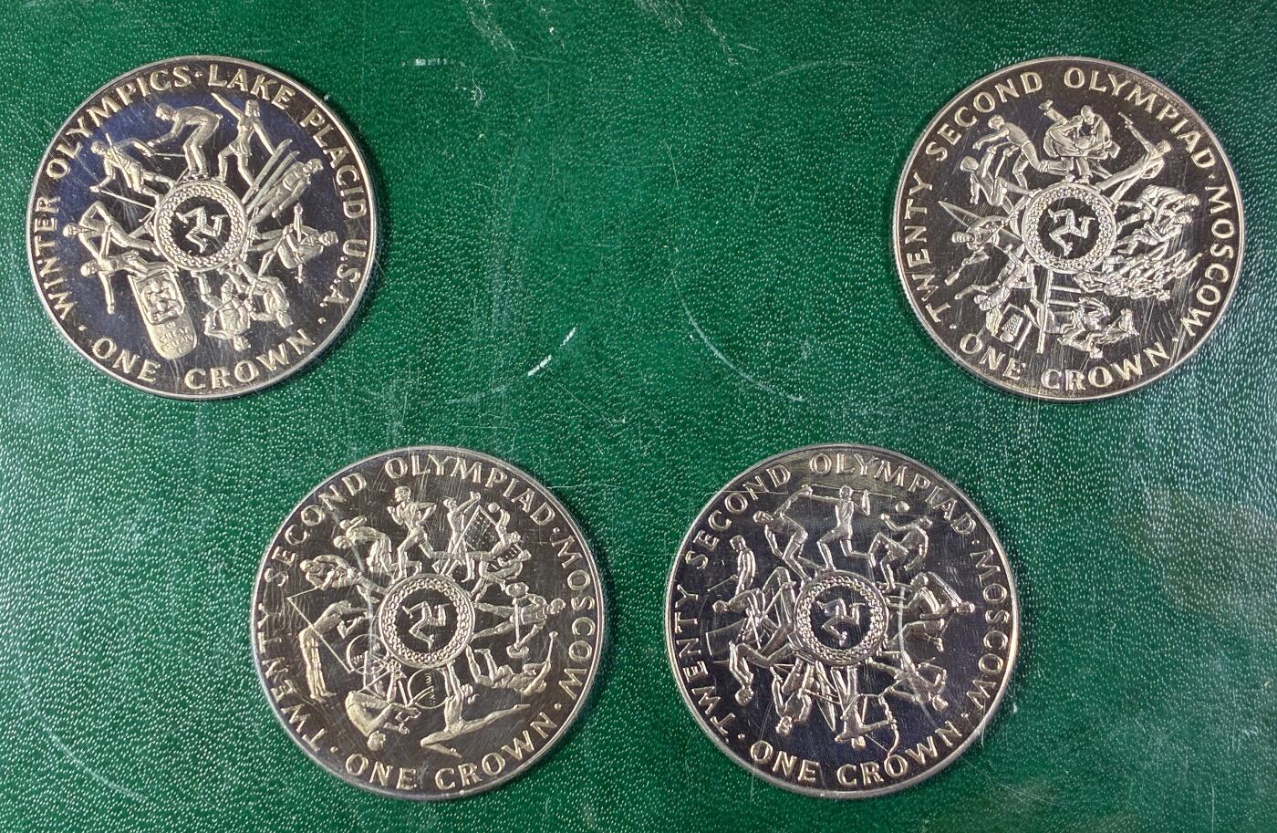 【雨安】【直播拍卖】【世界币章115期-裸币】2025-11-21 周五 19:30 保真 [现代钱币] Isle of Man 马恩岛 1克朗 1980年 奥运会