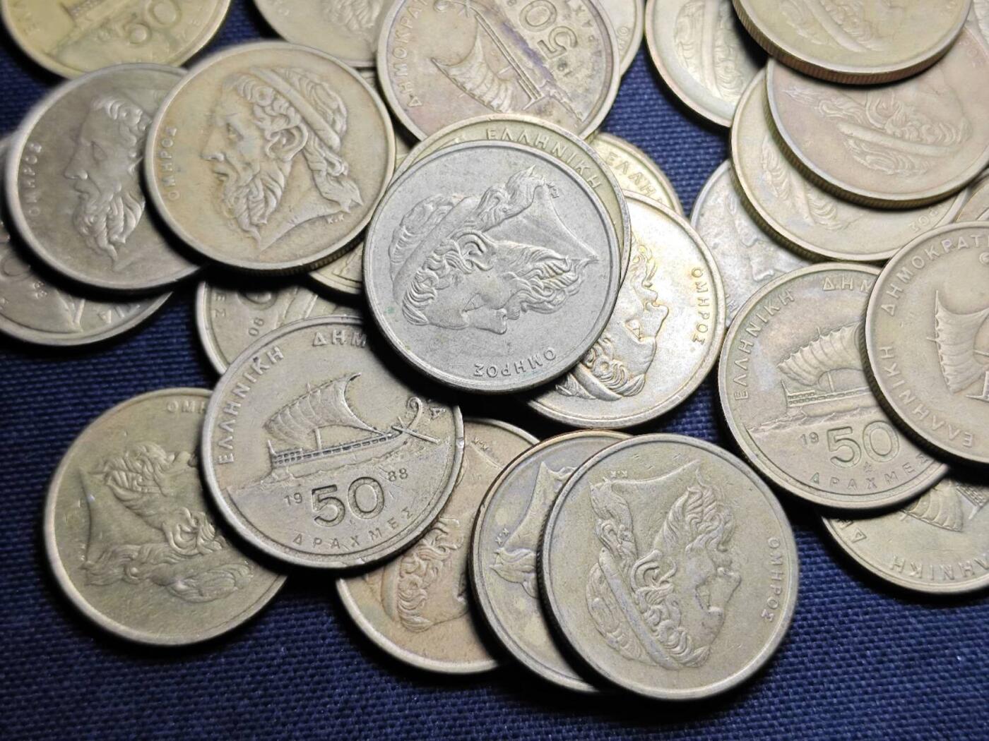 KK钱币收藏小铺 （套币 好品/批量散币 银币）专场  2月预留时间 周末发货  希腊50德拉克马一组34枚