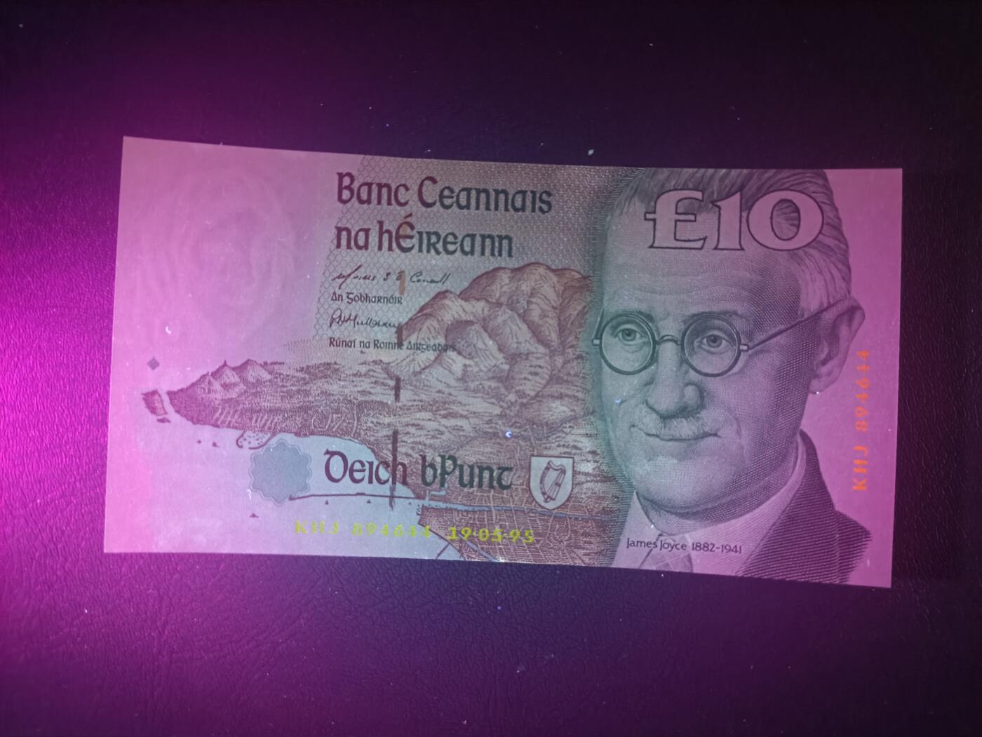 2025十一月第五期，总第203期 【地】爱尔兰1995年10镑UNC微潮，作家乔伊斯和凯尔特石雕