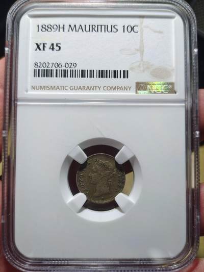 中外钱币第五场 - NGC-XF45毛里求斯1889H版10分