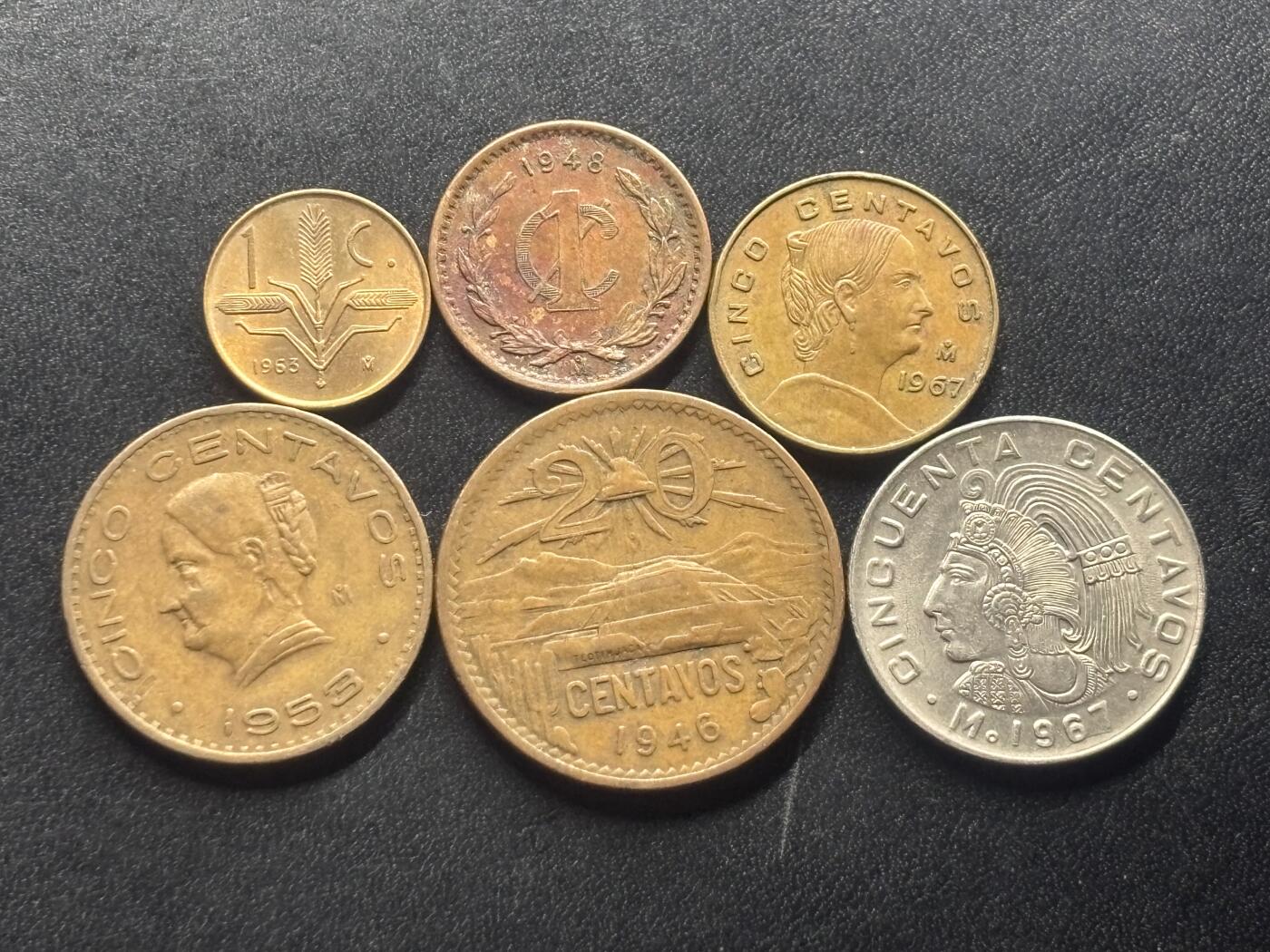 邮泉阁限时拍卖第三十六场 美洲硬币专场（硬币在国外。请付邮费6元。） 墨西哥6枚