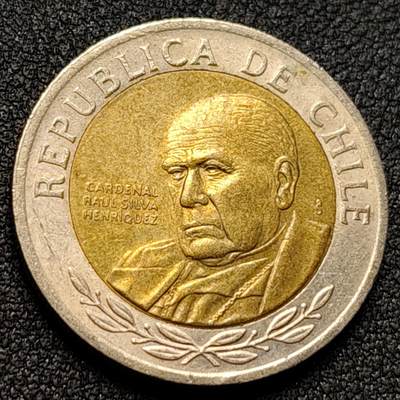 泉币菌-第135场-精品福利场 - 基督教主教劳尔·席尔瓦·恩里克斯 智利2003年500比索双色金属币  26MM