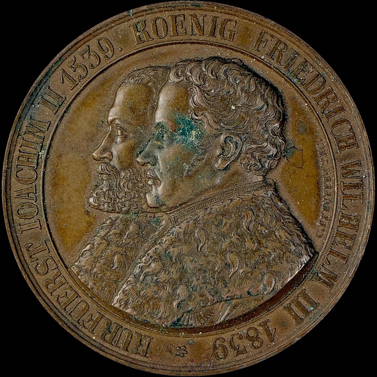 【雨安】【直播拍卖】【世界币章115期-裸币】2025-11-21 周五 19:30 保真 [章] 章 德国 1839年 宗教改革 铜章 56.5克, 45mm