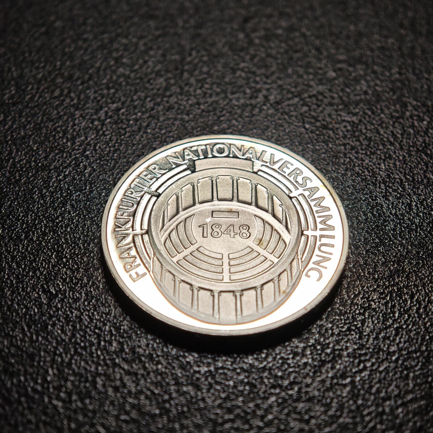 【德藏】世界币章拍卖第154期（拍品征集中~欢迎藏友联系） 1973年 德国法兰克福会议125周年5马克纪念银币 直径约：28.9mm；重约：11.2g