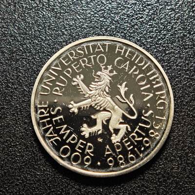 【德藏】世界币章拍卖第154期（拍品征集中~欢迎藏友联系） - 1986年 德国海德堡大学成立600周年5马克纪念镍币 直径约：28.9mm；重约：10g