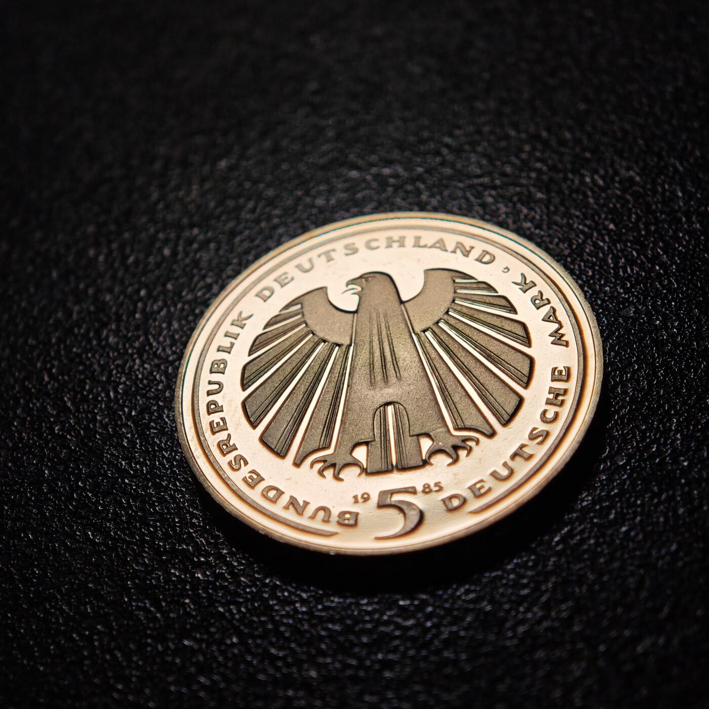 【德藏】世界币章拍卖第154期（拍品征集中~欢迎藏友联系） 1985年 德国铁路集团成立150周年5马克纪念镍币 直径约：28.9mm；重约：10g