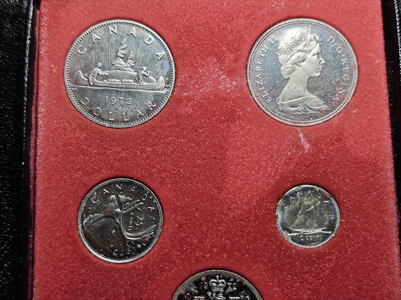 KK钱币收藏小铺 （套币 好品/批量散币 银币）专场  2月预留时间 周末发货  1972加拿大套币 含2枚大一元镍币