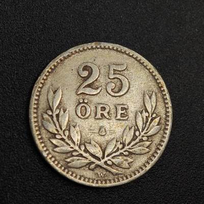 【淘币小摊】实时拍第八百零二拍   散币场   满百包邮可预留二周 每周一统一发货   - 瑞典1912年25欧尔银币