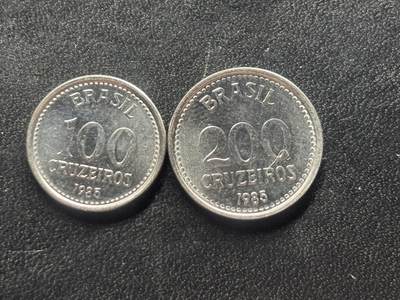 邮泉阁限时拍卖第三十六场 美洲硬币专场（硬币在国外。请付邮费6元。） - 巴西1985年2枚
