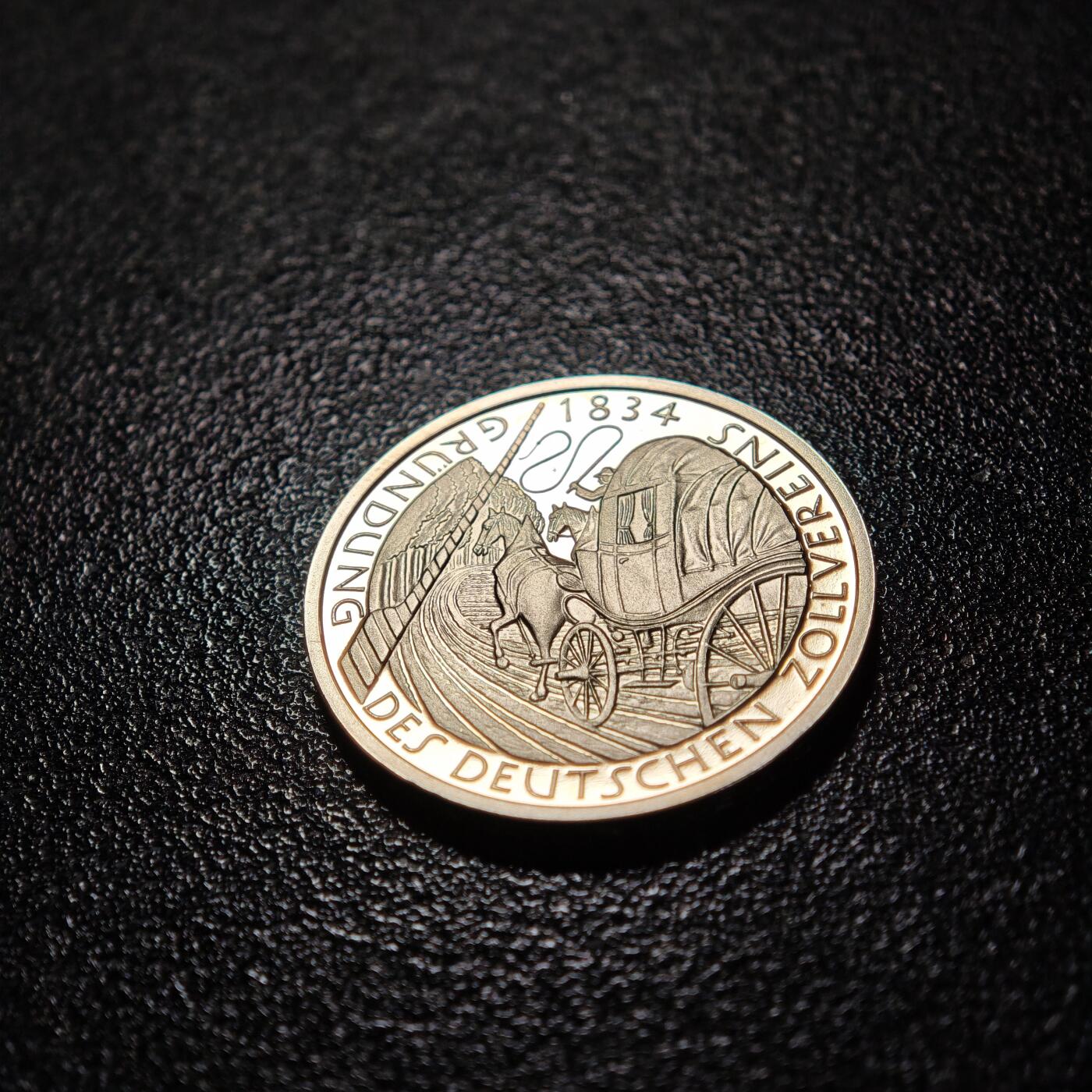 【德藏】世界币章拍卖第154期（拍品征集中~欢迎藏友联系） 1984年 德国关税同盟150周年5马克纪念镍币 直径约：29mm；重约：10g