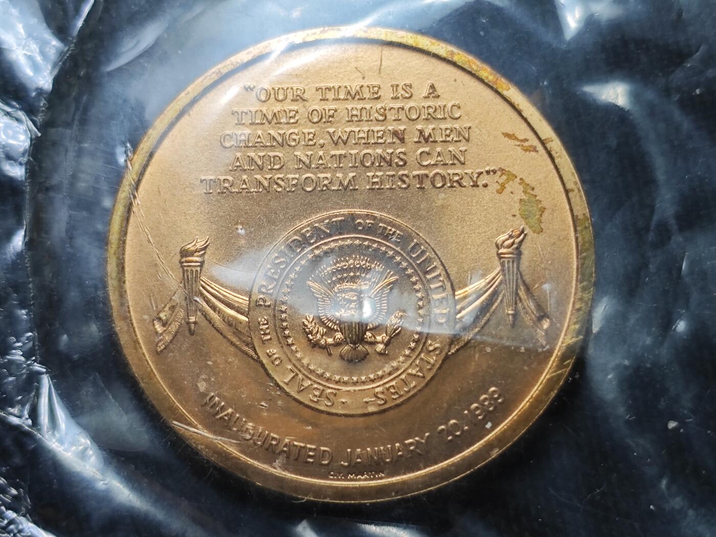 KK钱币收藏小铺 （套币 好品/批量散币 银币）专场  2月预留时间 周末发货   美国总统纪念铜章 原封