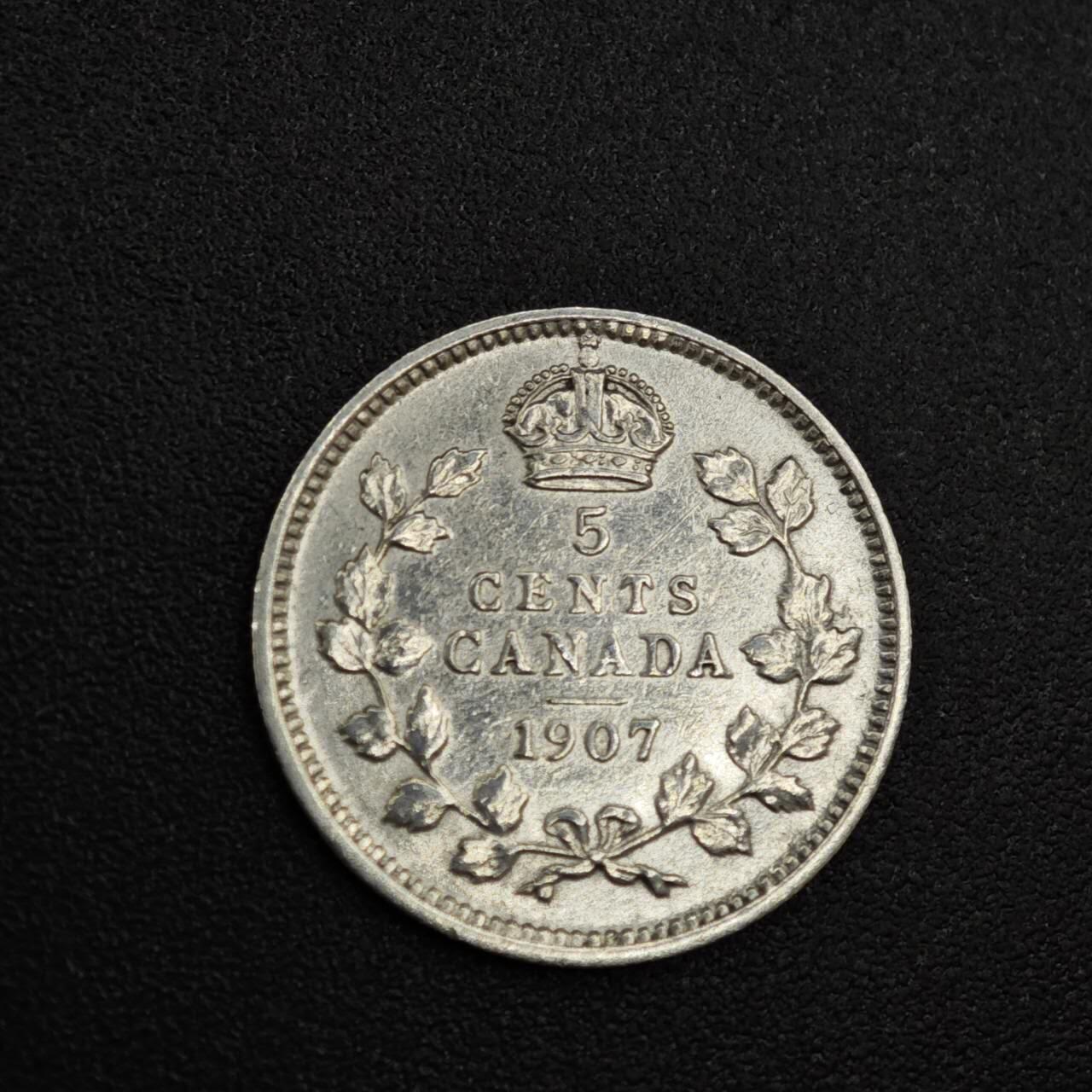 【淘币小摊】实时拍第八百零三拍   散币套币场   满百包邮可预留二周 每周一统一发货   加拿大1907年爱德华七世5分银币