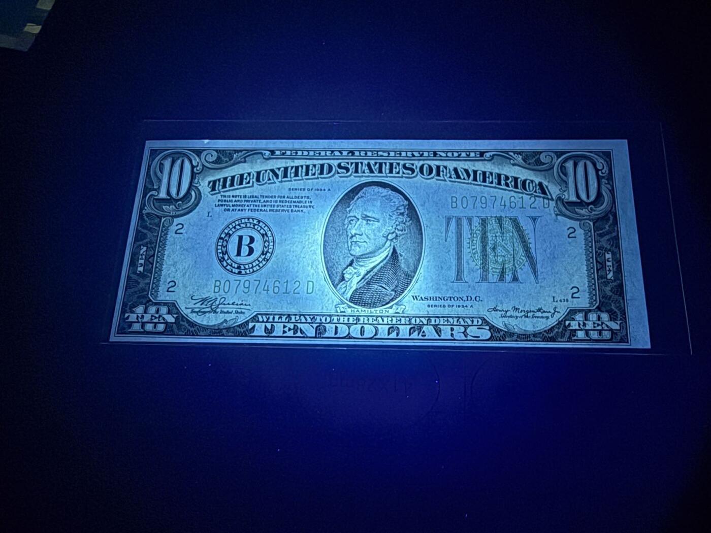 【炜奕收藏】，第五十一期 1934年美国10美元，UNC品相