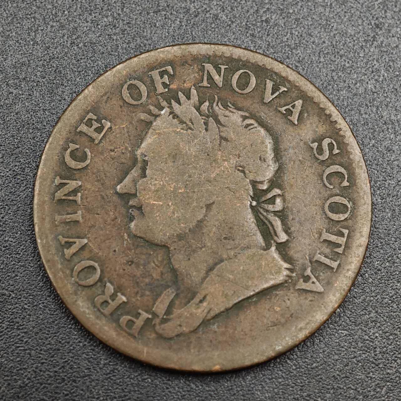 【淘币小摊】实时拍第八百零三拍   散币套币场   满百包邮可预留二周 每周一统一发货   新斯科舍1832年乔治四世半便士铜币代币