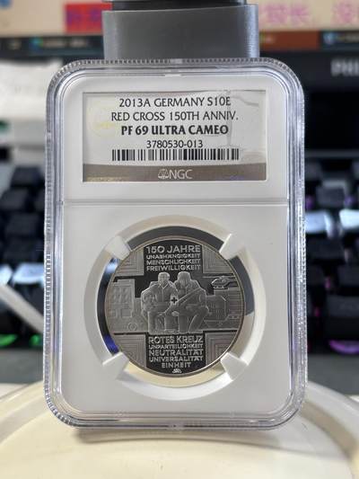 第182期拍卖 - 德国2013年红十字会成立150周年10欧元纪念银币NGC-PF69,16克,625银