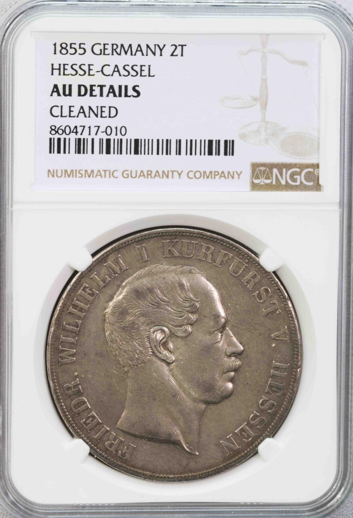 NGC-AUD 1855黑森卡塞尔2泰勒大银币