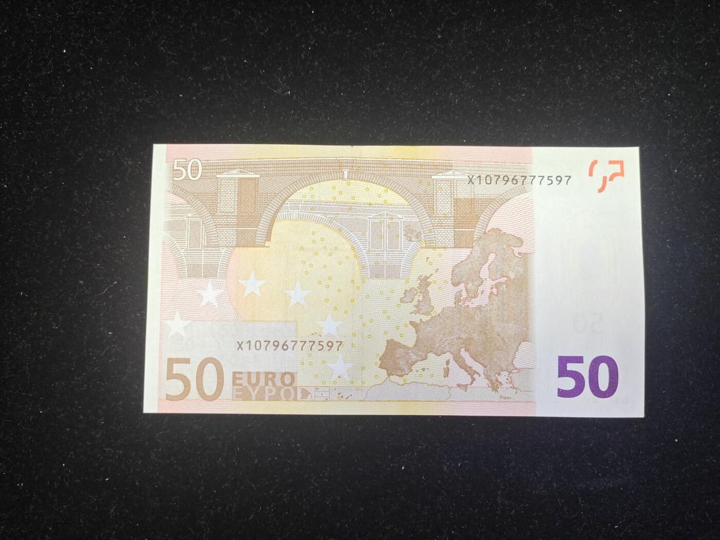 欧盟 一签 2002版 50欧元 纸币 X冠 德国版 全程无4 全新UNC