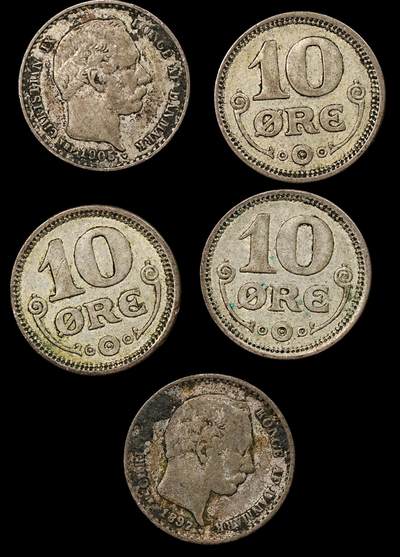 修遠堂世界钱币第九十四期 - 丹麦10欧尔银币一组