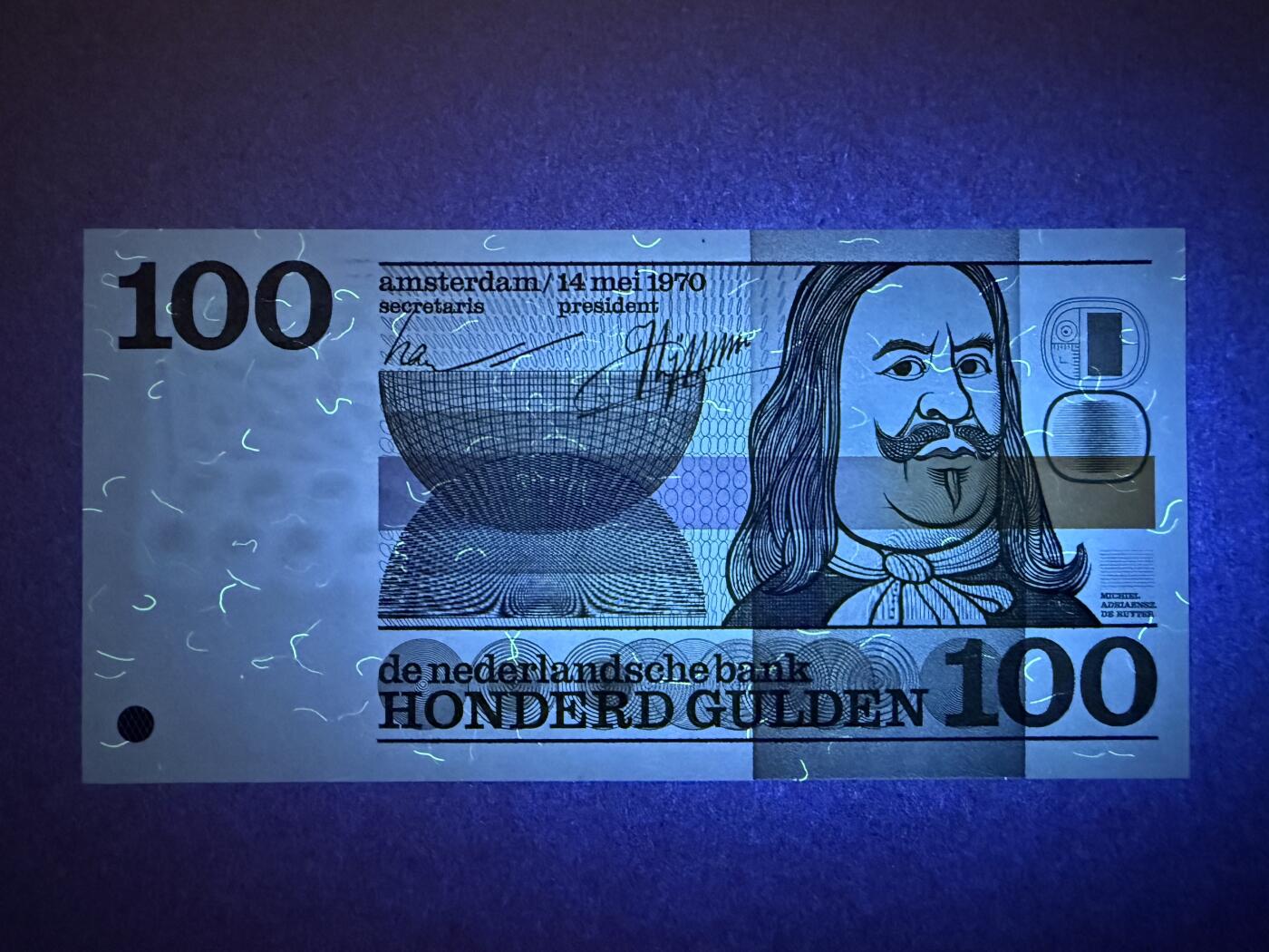 《艾美收藏》第221期-11.23周日黄金场精品荟萃 荷兰100盾 AU 人像版海军上将 有一道不明显的暗折