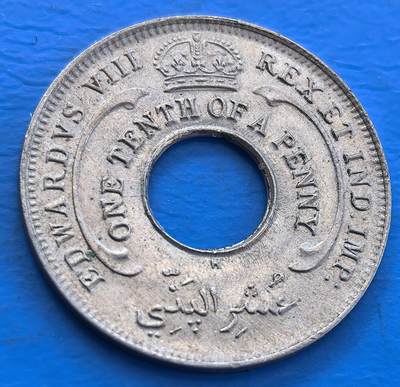 外国优质老铜币银币，未完待续 - 英属西非1936年爱德华八世1/10便士