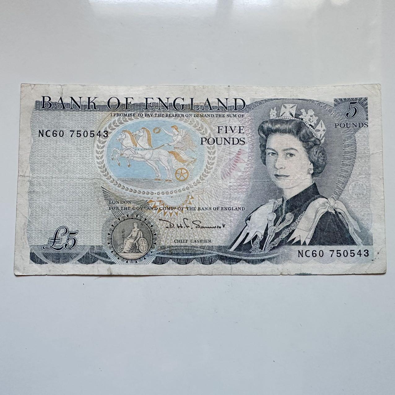 🌹外币初藏🌹🐯2025年第131场  每周二四六晚8️⃣点 接代拍 英国1971版五英镑