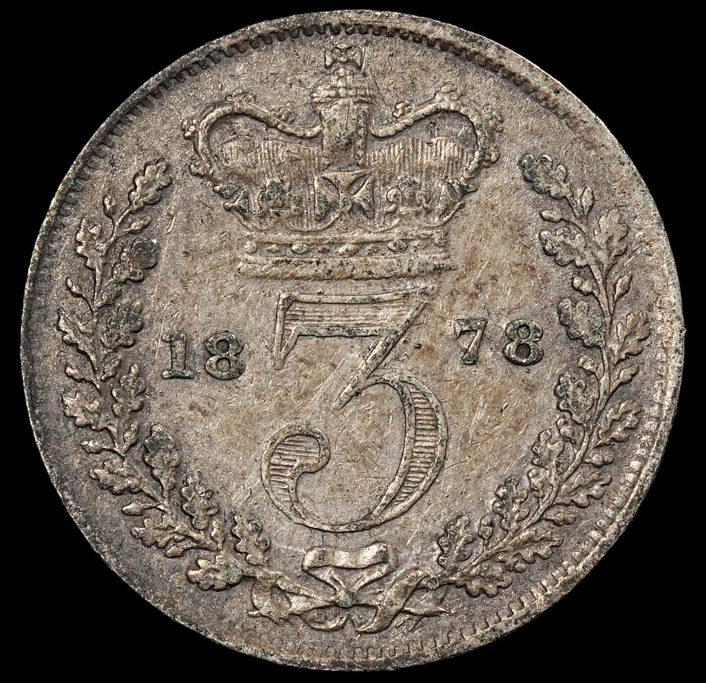 修遠堂世界钱币第九十四期 1878年英国3便士银币