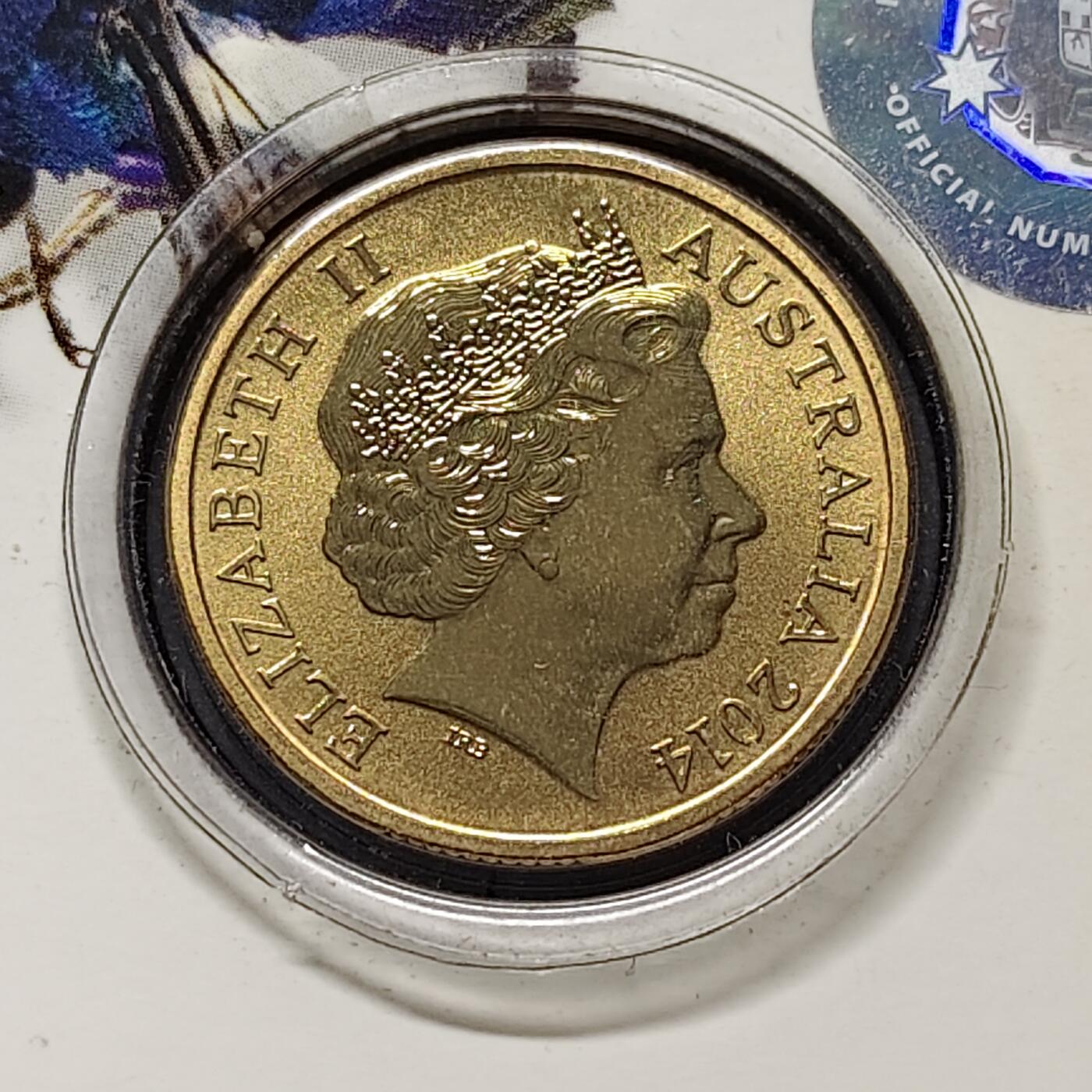 【全场包邮】纯粹捡漏拍480场（免费代拍第17场） 澳大利亚2014年1元彩色昆虫系列杜鹃黄蜂官方卡装彩色纪念币