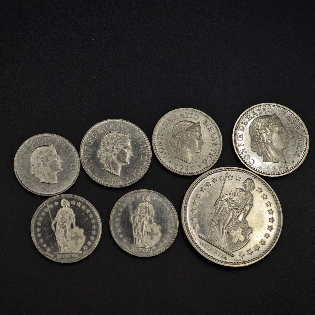 【淘币小摊】实时拍第八百零三拍   散币套币场   满百包邮可预留二周 每周一统一发货   瑞士7枚3.45法郎