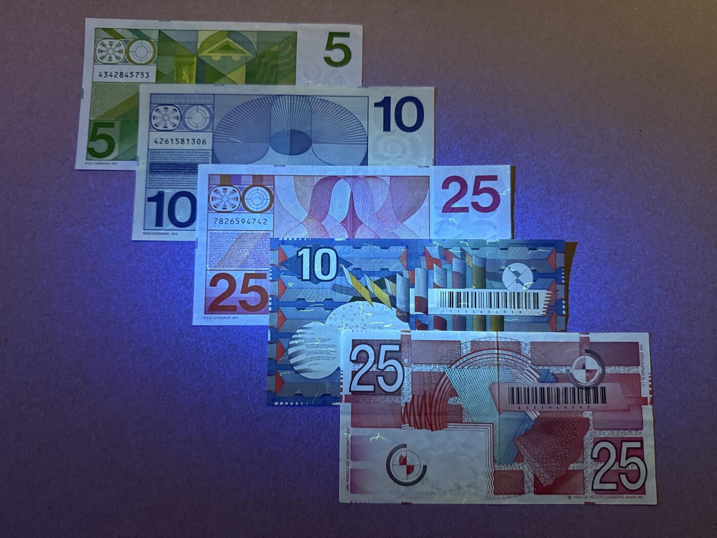 《艾美收藏》第221期-11.23周日黄金场精品荟萃 荷兰盾5张 人像版、齿轮版 流通品相 等值汇率人民币300元