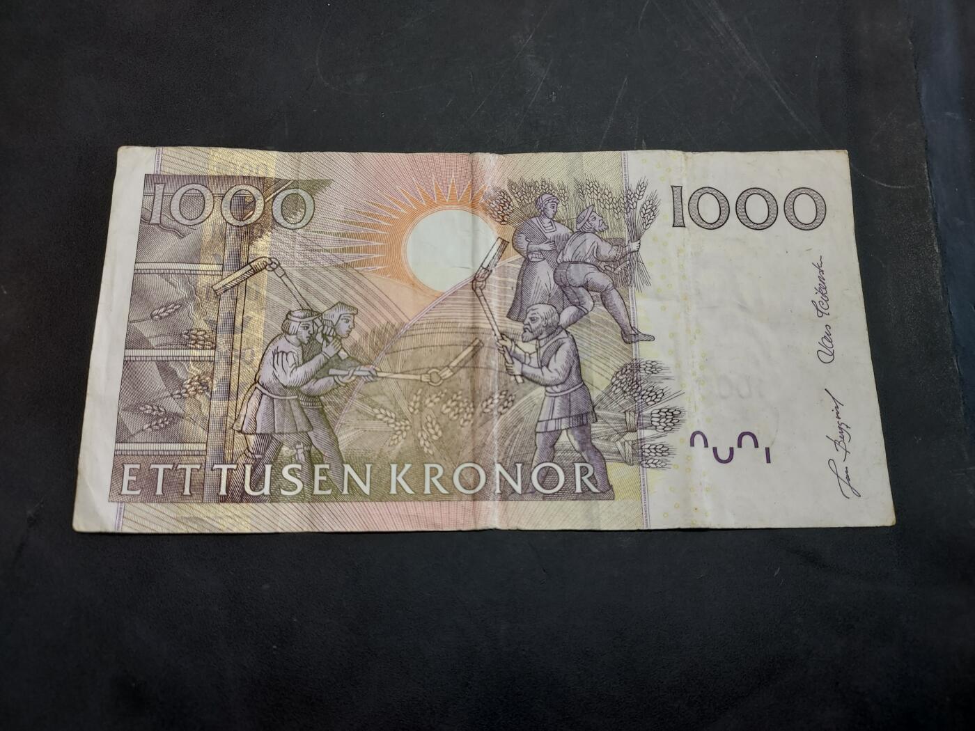 博彦收藏   11月24日 8点 钱币专场 瑞典旧版1000 克朗 流通品